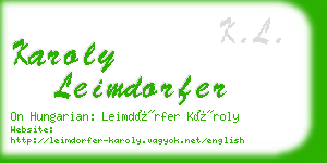 karoly leimdorfer business card